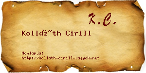Kolláth Cirill névjegykártya